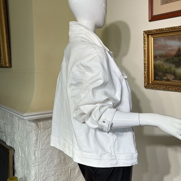 Joe Fresh White Denim Jacket Plus Size 3X - Picture 5 of 9